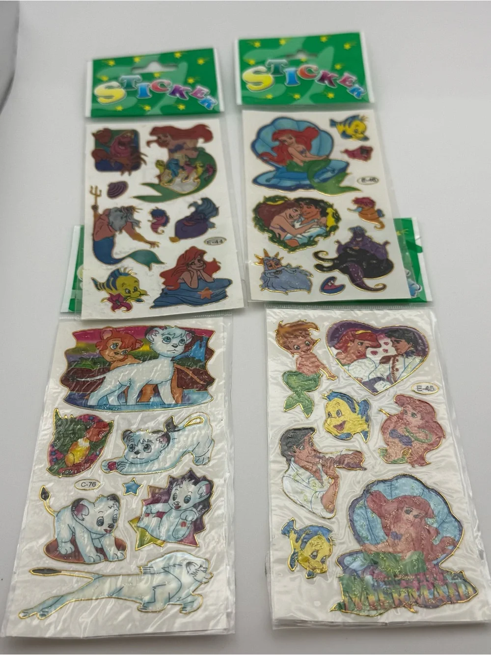 Assorted Ariel Mermaid & Animal Gold-Trim Sticker Sheets - Multicolor